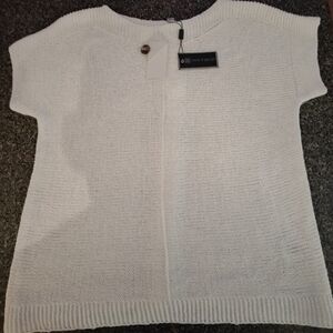 Cable & Gauge White Knit Sweater